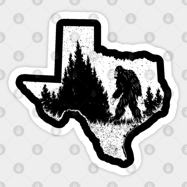 Texas Bigfoot Sticker by Tesszero